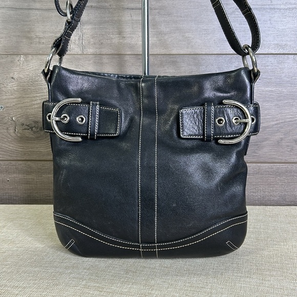 Coach Hobo 1452 Convertible Black Leather Cross Body Bag - Picture 2 of 14